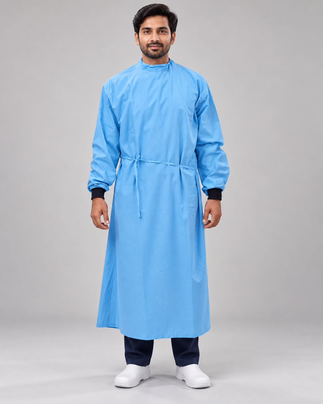 Surgeon Plain Gown Big Flap - Sky Blue
