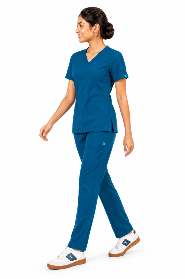 Cura pro  Women's  V- Neck Scrub - Forest Green