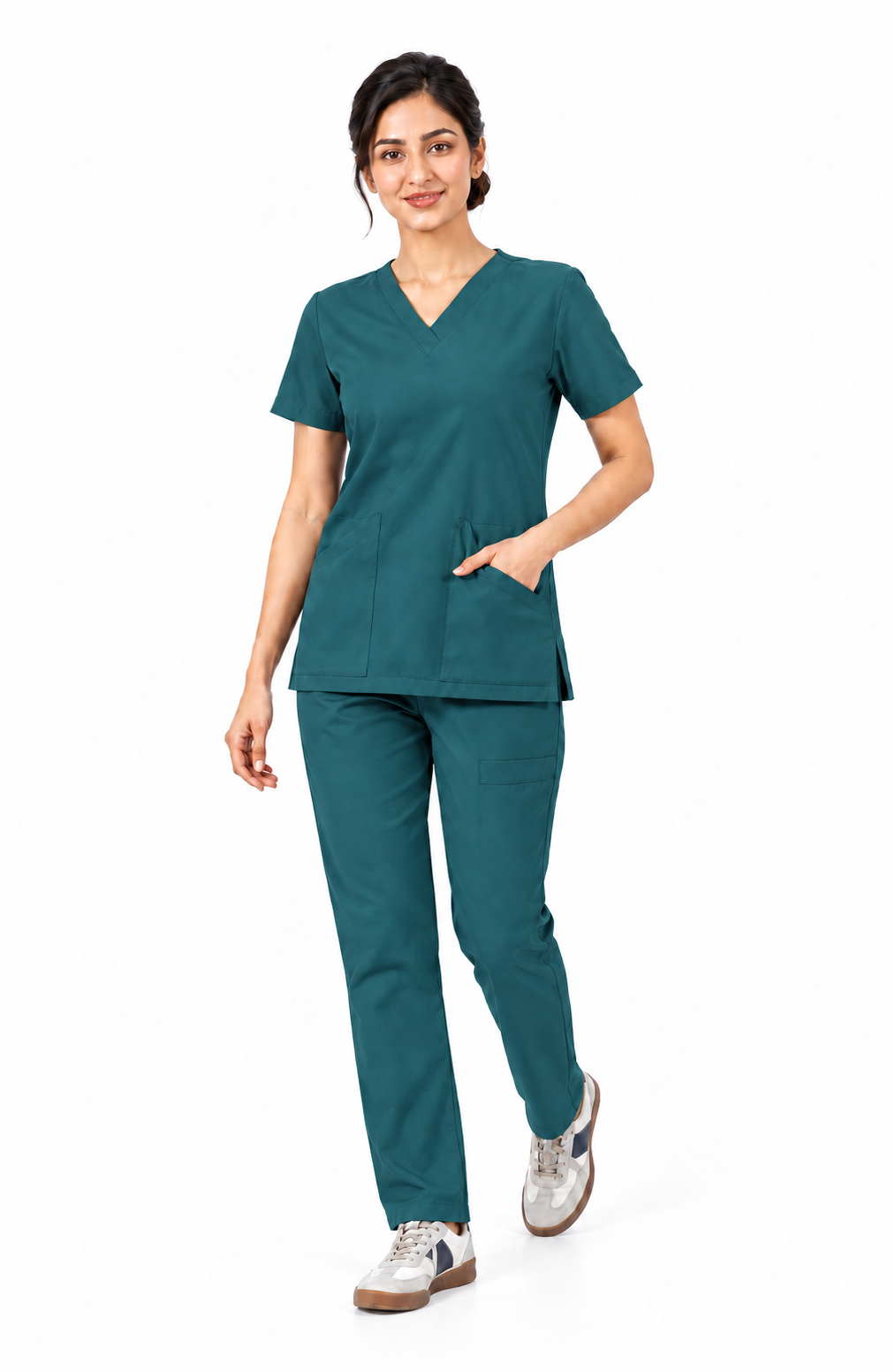 Cura Core Women's  V-Neck Bottle Green
