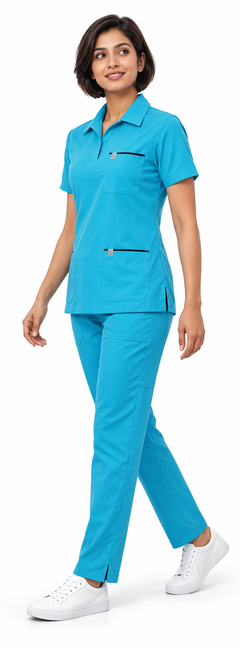 Cura Pro Women’s Collar V-Neck Scrub (2-Way Stretch)