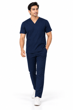 Cura Core Men’s V-Neck Scrub - Navy Blue