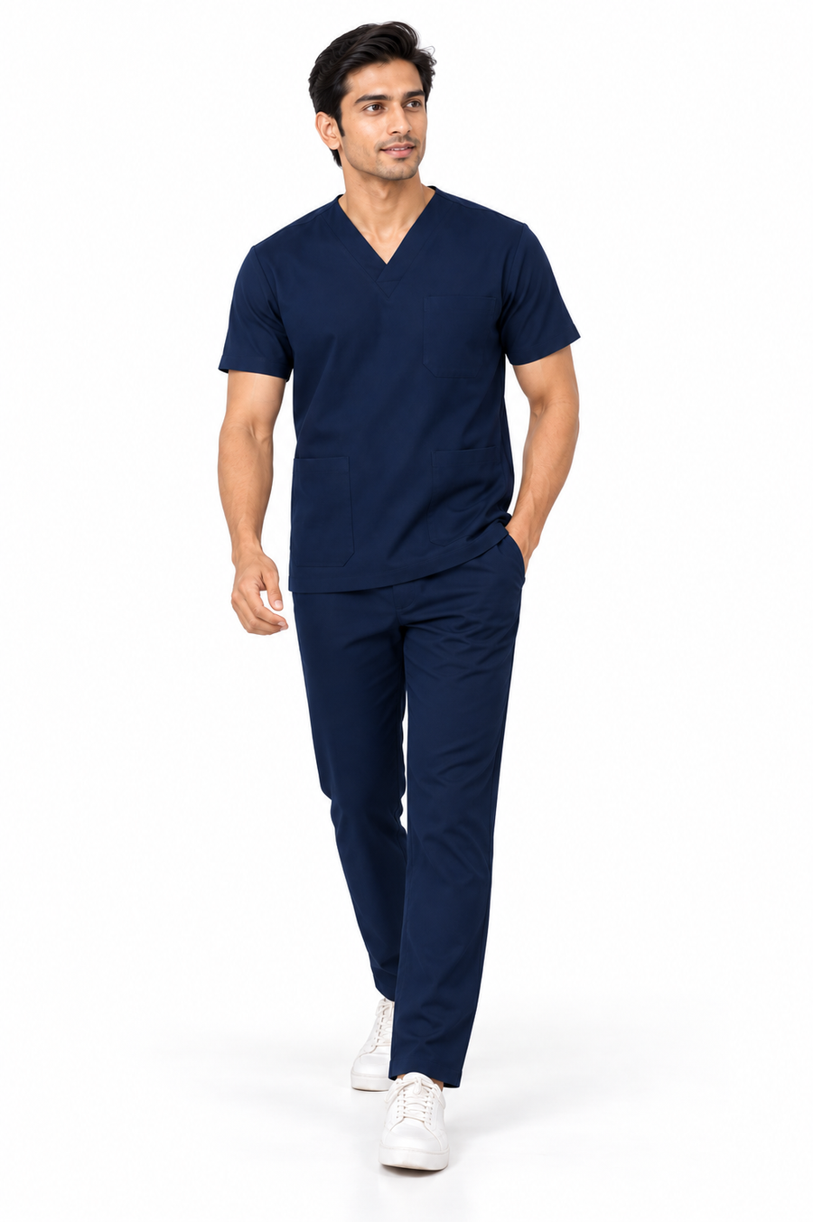 Cura Core Men’s V-Neck Scrub - Navy Blue
