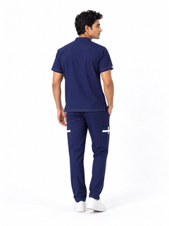 Cura Signature Men's Scrub (4-Way Stretch) - Blue