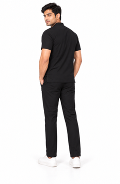 Cura Core Men's Mandarin Neck Scrub -Black