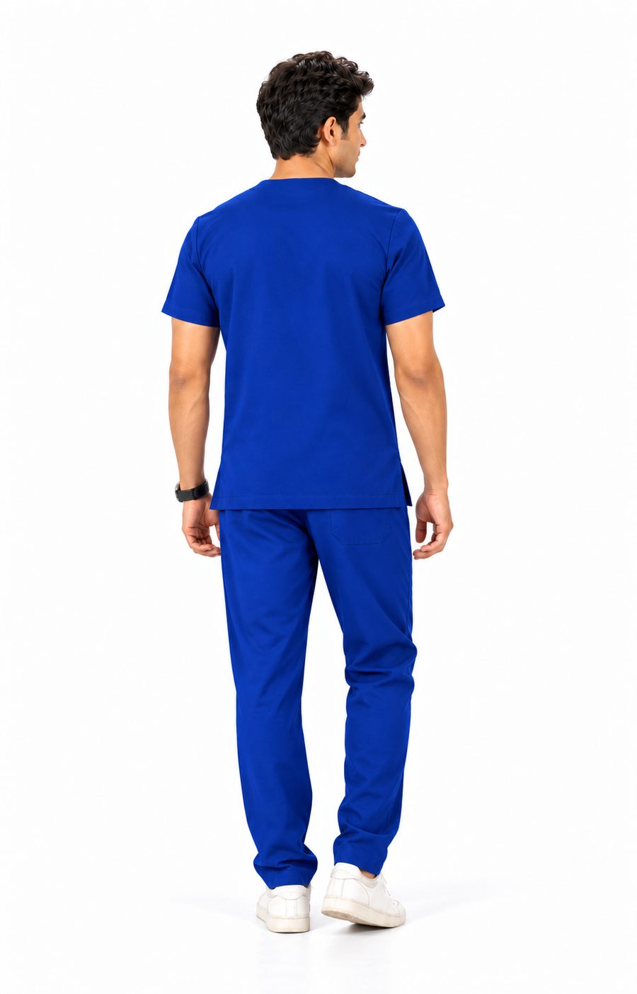 Cura Core Men's V- Neck Scrub - Dark Royal Blue