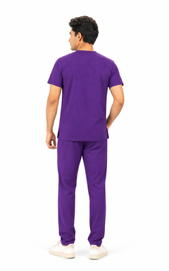 Cura Core Men's V- Neck Scrub - Purple