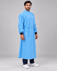 Surgeon Plain Gown Big Flap - Sky Blue