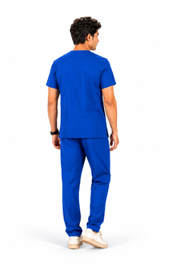 Cura Core Men's V- Neck Scrub - Light Royal Blue