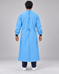 Surgeon Plain Gown Big Flap - Sky Blue