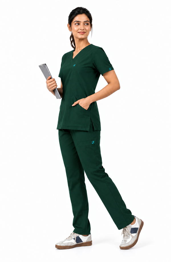 Cura Core Women's  V-Neck Dark Green