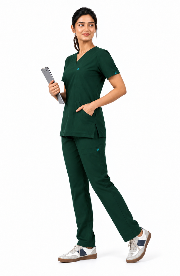 Cura Core Women's  V-Neck Dark Green