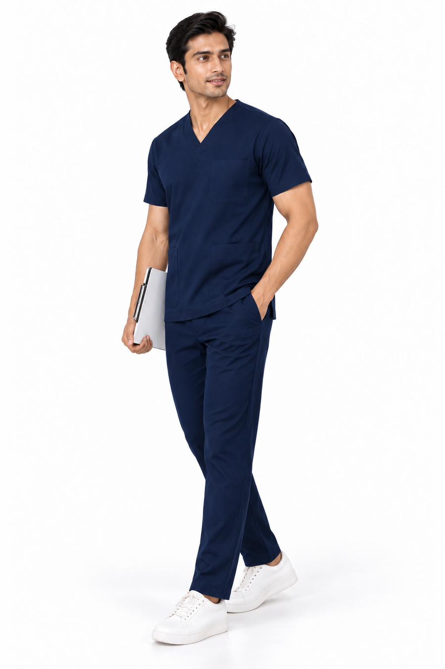 Cura Core Men’s V-Neck Scrub - Navy Blue
