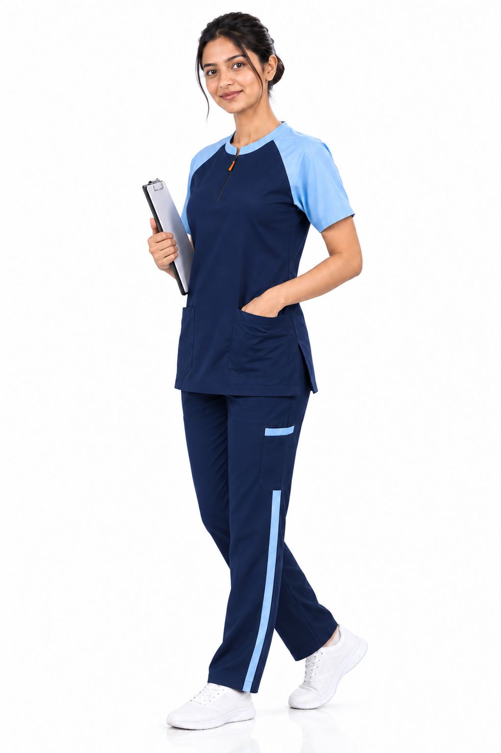 Cura Pro Women’s with Zipper Scrub (2-Way Stretch)