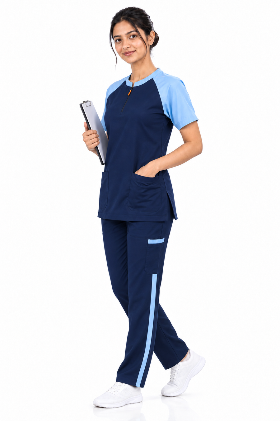 Cura Pro Women’s with Zipper Scrub (2-Way Stretch)
