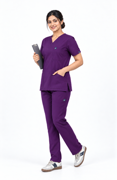 Cura Core Women’s V-Neck Scrub - Purple