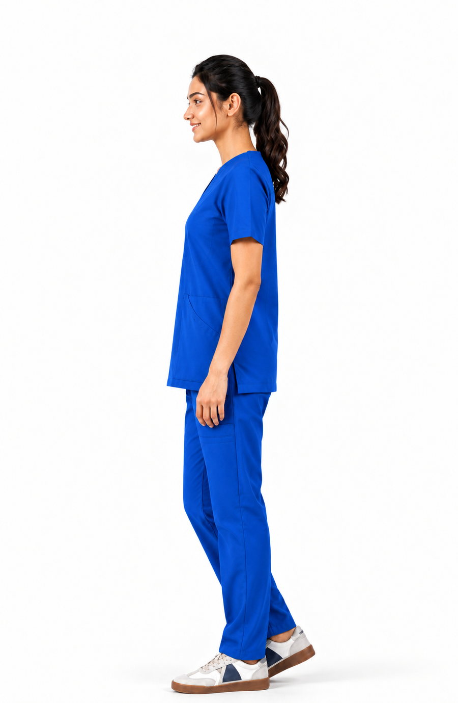 Cura Core Women's V- Neck Scrub - Light Royal Blue