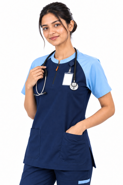 Cura Pro Women’s with Zipper Scrub (2-Way Stretch)