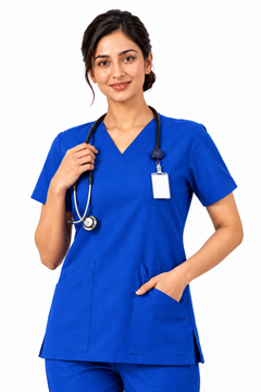 Cura Core Women's V-Neck - Dark Royal Blue