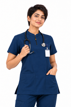 Cura Pro Women’s V-Neck(2-Way Stretch) Scrub - Blue
