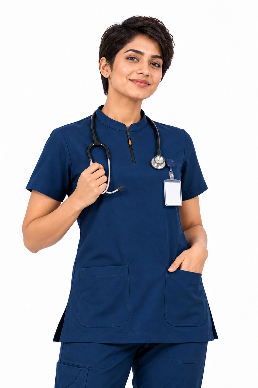 Cura Pro Women’s V-Neck(2-Way Stretch) Scrub - Blue
