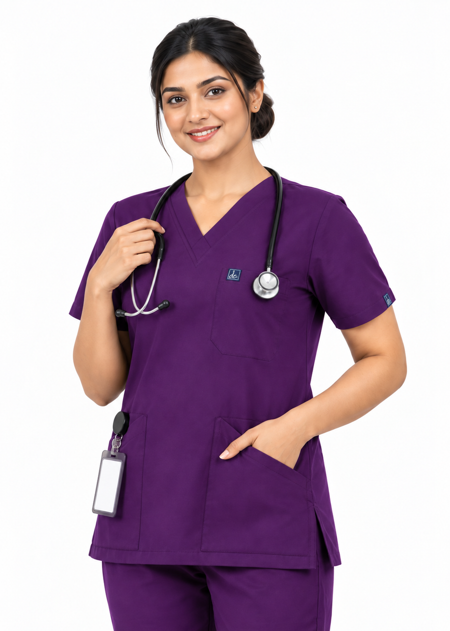 Cura Core Women’s V-Neck Scrub - Purple