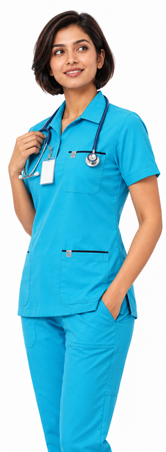 Cura Pro Women’s Collar V-Neck Scrub (2-Way Stretch)