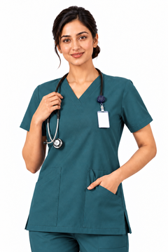 Cura Core Women's  V-Neck Bottle Green