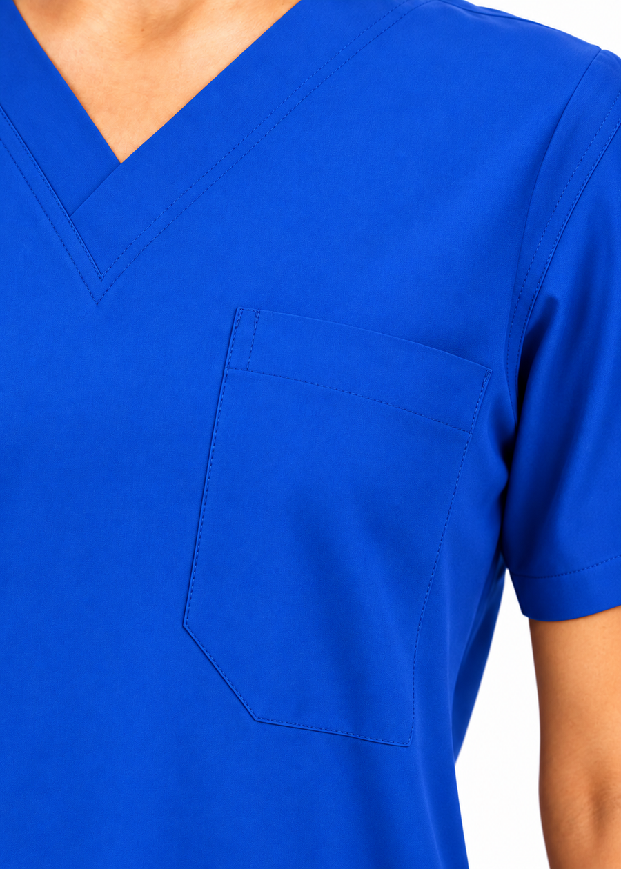 Cura Core Women's V- Neck Scrub - Light Royal Blue
