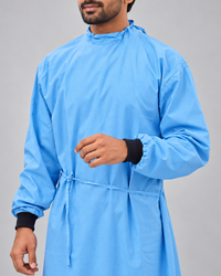 Surgeon Plain Gown Big Flap - Sky Blue