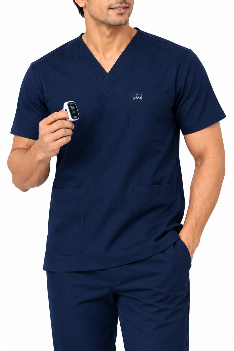 Cura Core Men’s V-Neck Scrub - Navy Blue