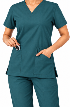 Cura Core Women's  V-Neck Bottle Green