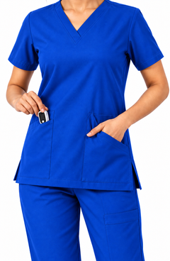Cura Core Women's V-Neck - Dark Royal Blue