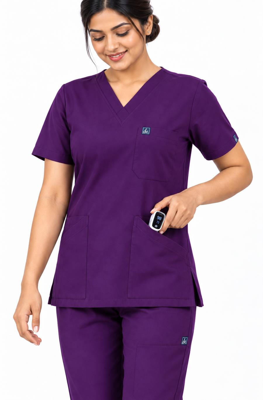 Cura Core Women’s V-Neck Scrub - Purple