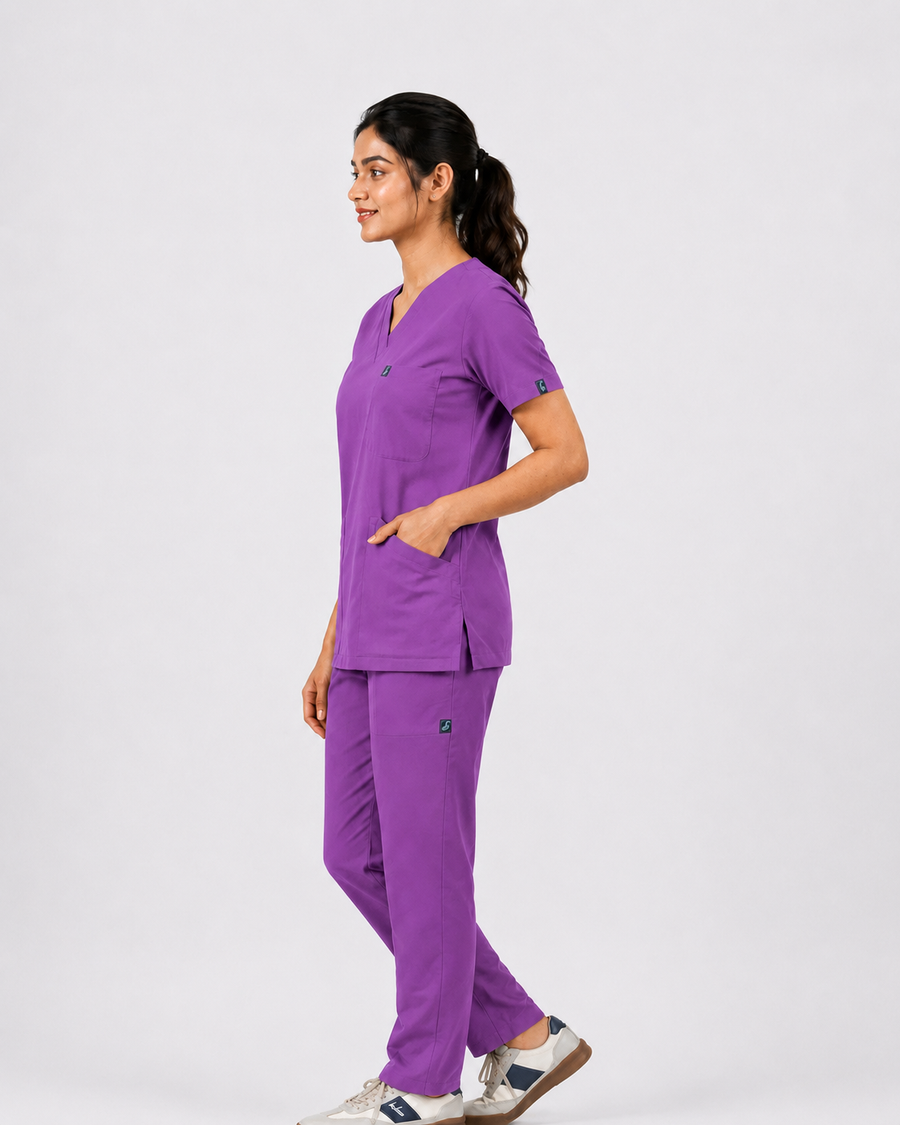Cura Core Women's V- Neck Scrub - Light Purple