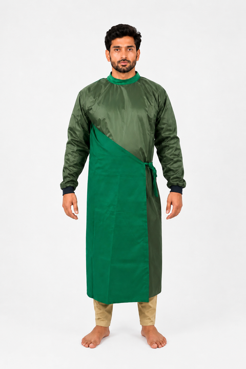 Surgeon Gown with impervious Material Dark Green  Color