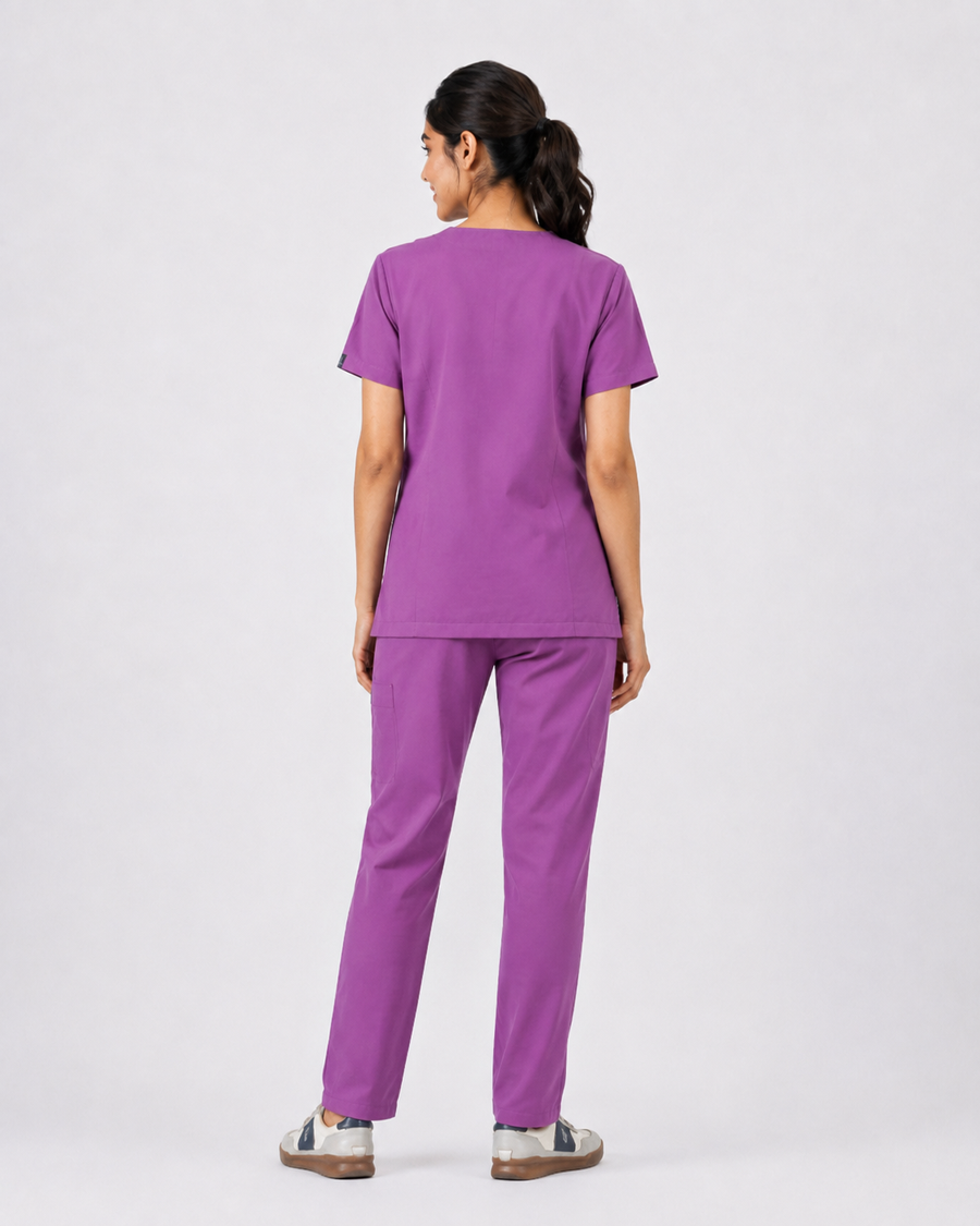 Cura Core Women's V- Neck Scrub - Light Purple