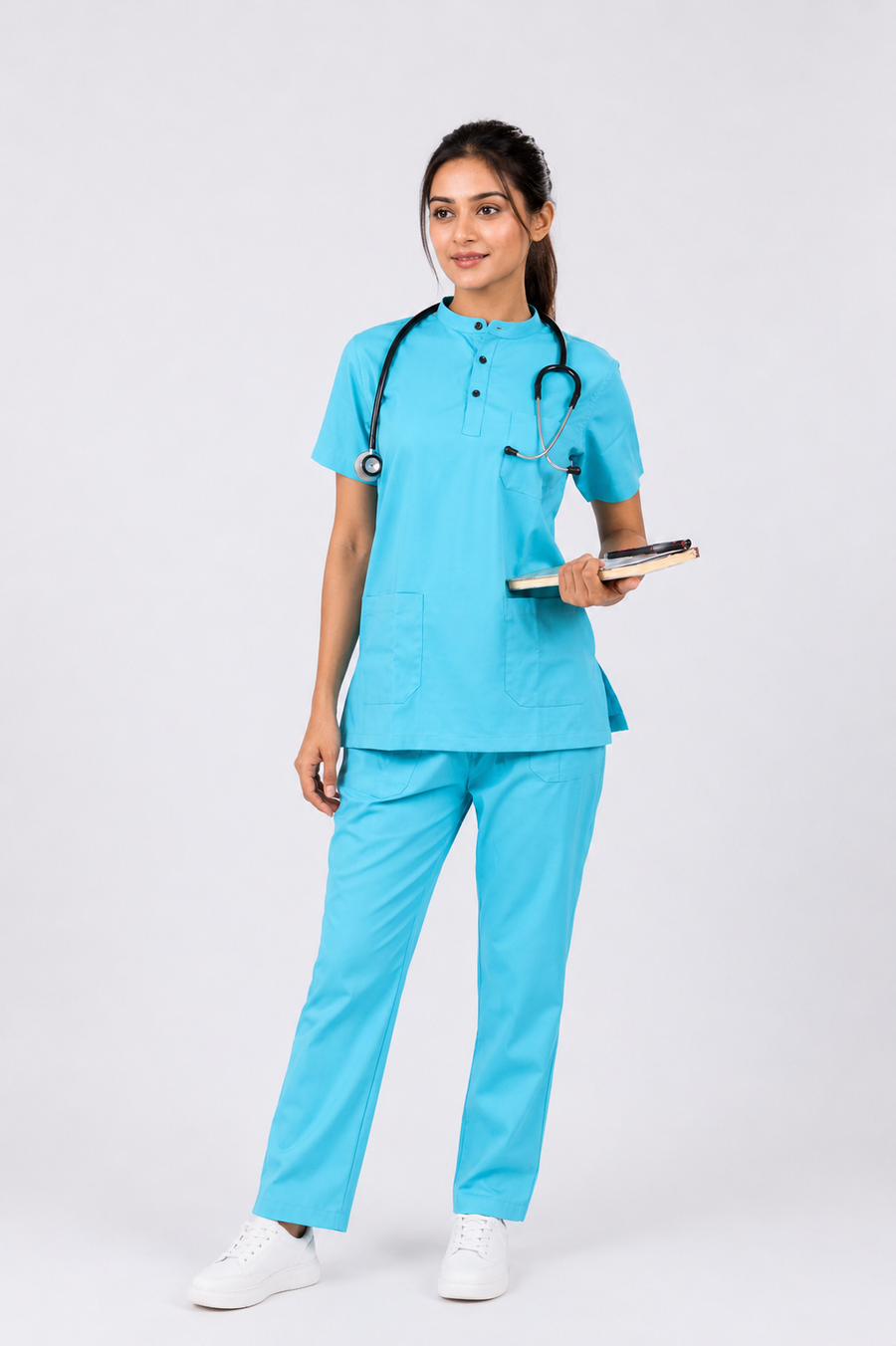 Cura Pro Women’s Mandarin Neck(2-Way Stretch) Scrub