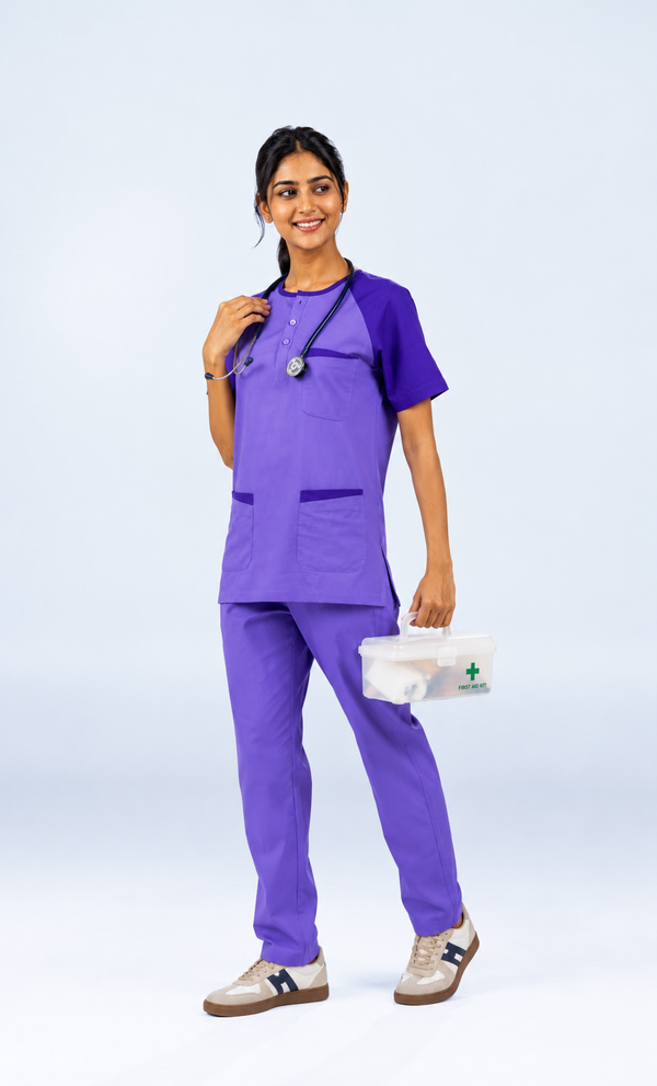 Cura Pro Women’s Mandarin Neck(2-Way Stretch) Scrub