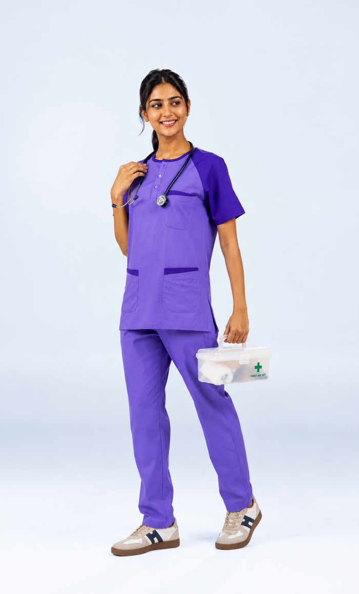 Cura Pro Women’s Mandarin Neck(2-Way Stretch) Scrub