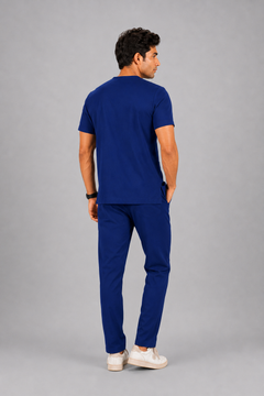 Cura Core Men's V- Neck Scrub -Royal Dark Blue