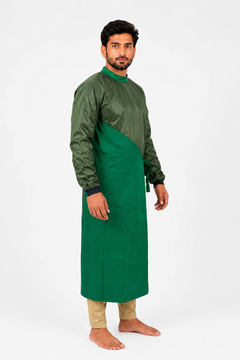 Surgeon Gown with impervious Material Green Color Surgical Gown with impervious Material Back Tie - Free Size Gown