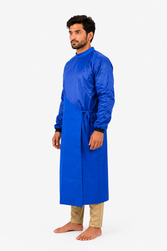 Surgeon Gown with impervious Material Blue  Color Surgical Gown with impervious Material Back Tie - Free Size Gown
