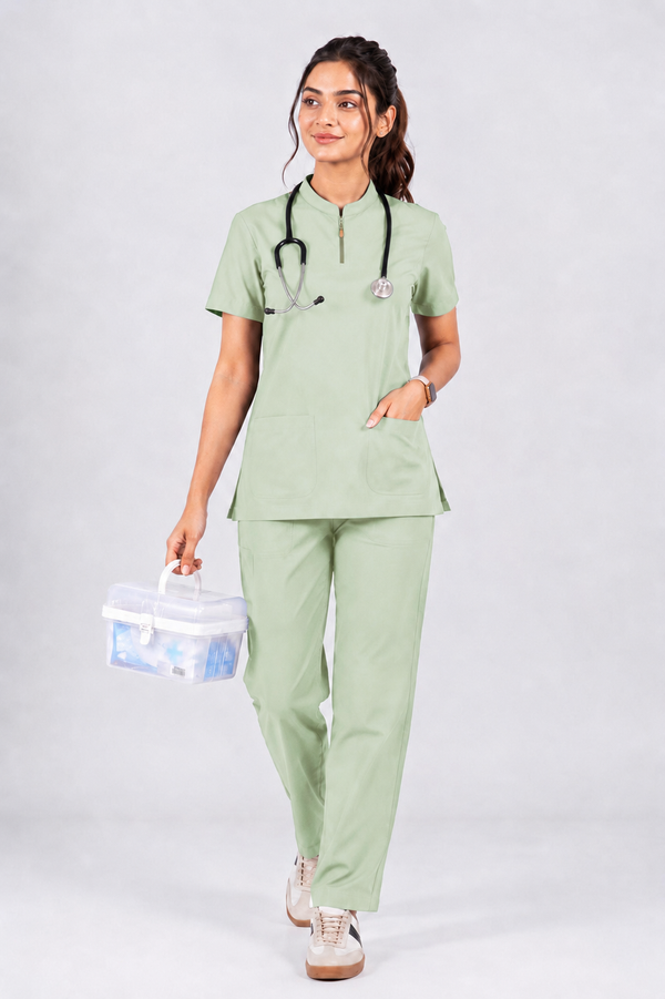 Cure Core Women's V-Neck Scrub - Pista Green