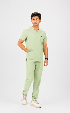 Cura Core Men's V- Neck Scrub - Pista