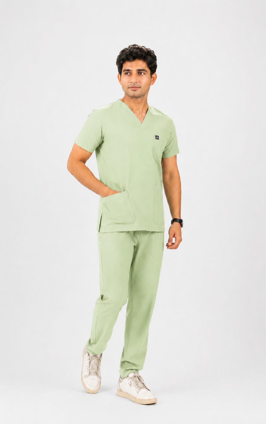 Cura Core Men's V- Neck Scrub - Pista