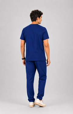 Cura Core Men's V- Neck Scrub -Blue