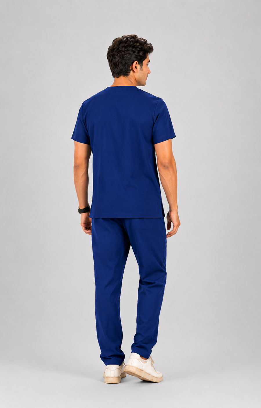 Cura Core Men's V- Neck Scrub -Blue