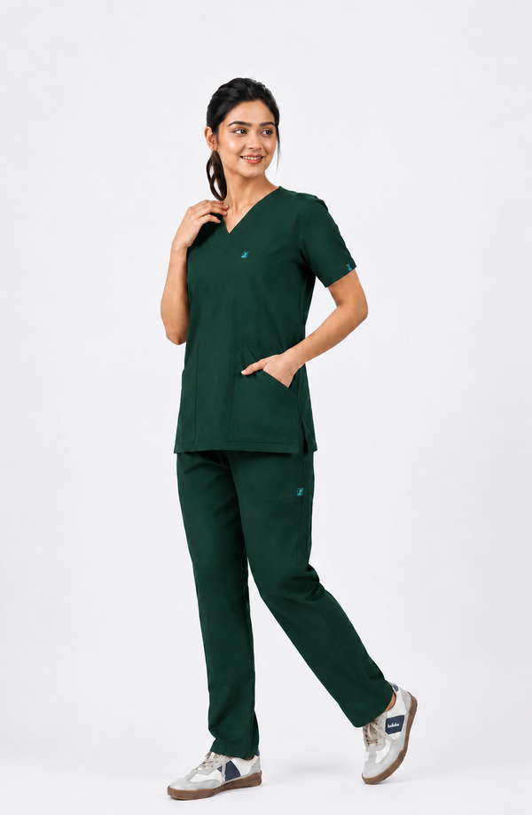 Cura Core Women's  V-Neck Dark Green