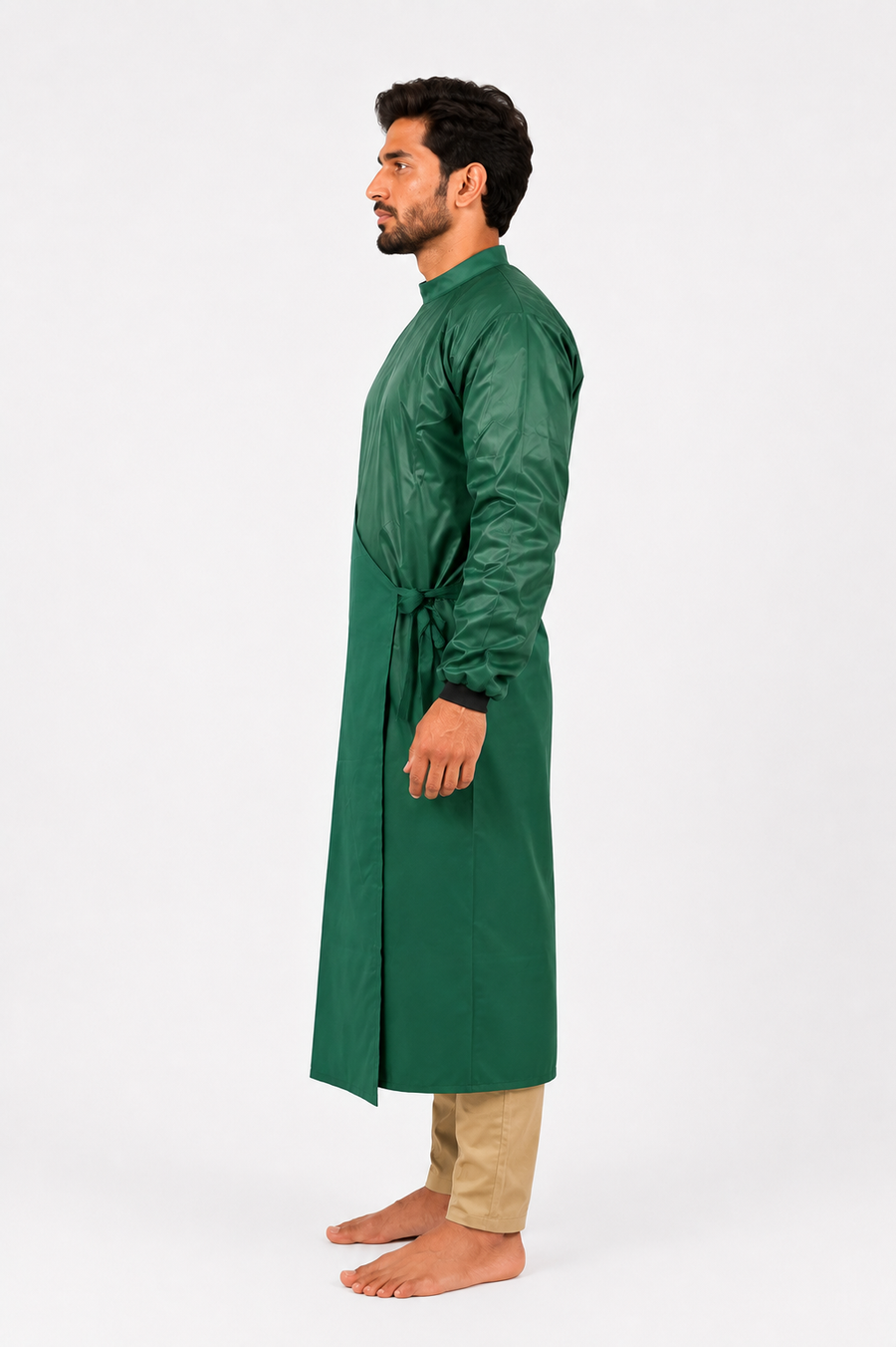 Surgeon Gown with impervious Material Green Color Surgical Gown with impervious Material Back Tie - Free Size Gown