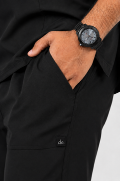 Cura Core Men's V- Neck Scrub - Black